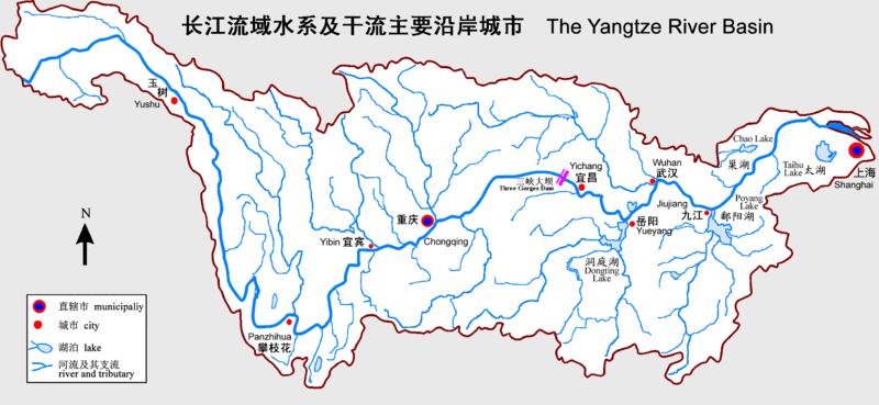 Map of the Yangtze River Basin