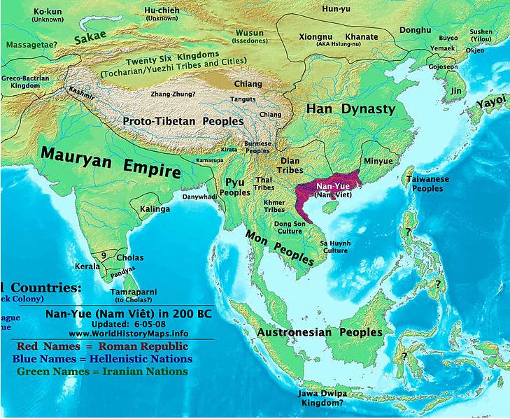 Map of the NamViet Kingdom 200 BC